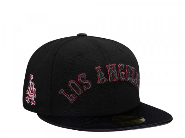 LOS ANGELES ANGELS BLACK AND RED  59FIFTY